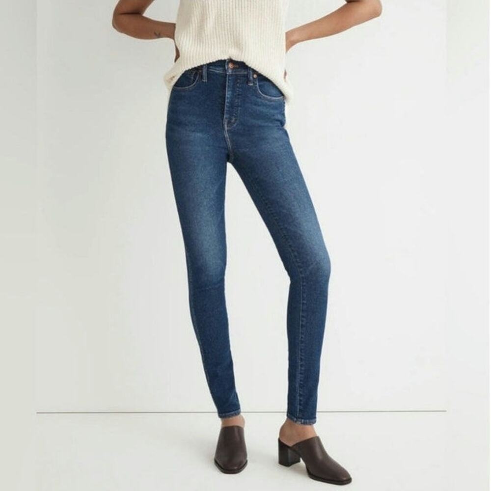 Madewell 10" High Rise Skinny Ankle Blue Denim Jean Size 28